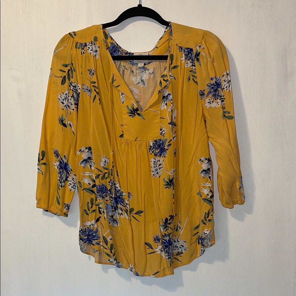 St. John's Bay Yellow Floral Blouse